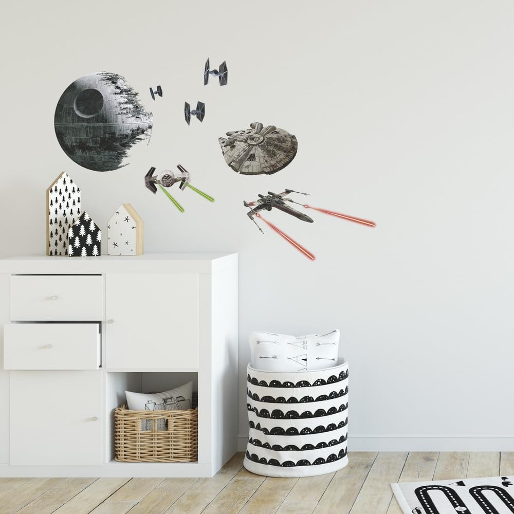 Star Wars Death Star Tie Fighter & X-Wing Peel and Stick Wall Decals by , RMK…