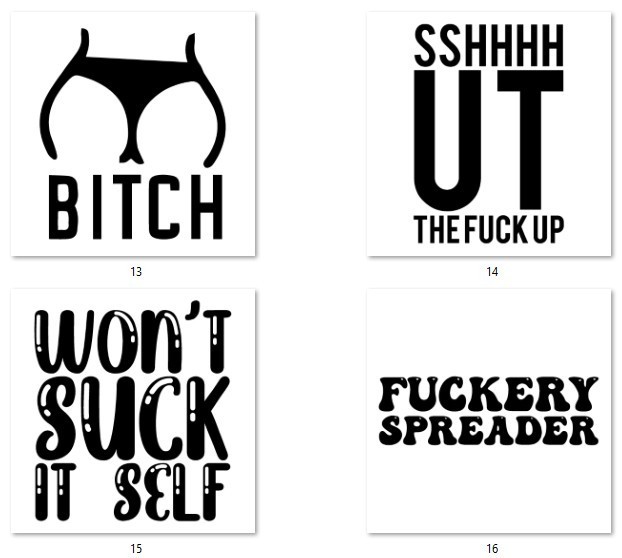 Adult Theme Decals 5"