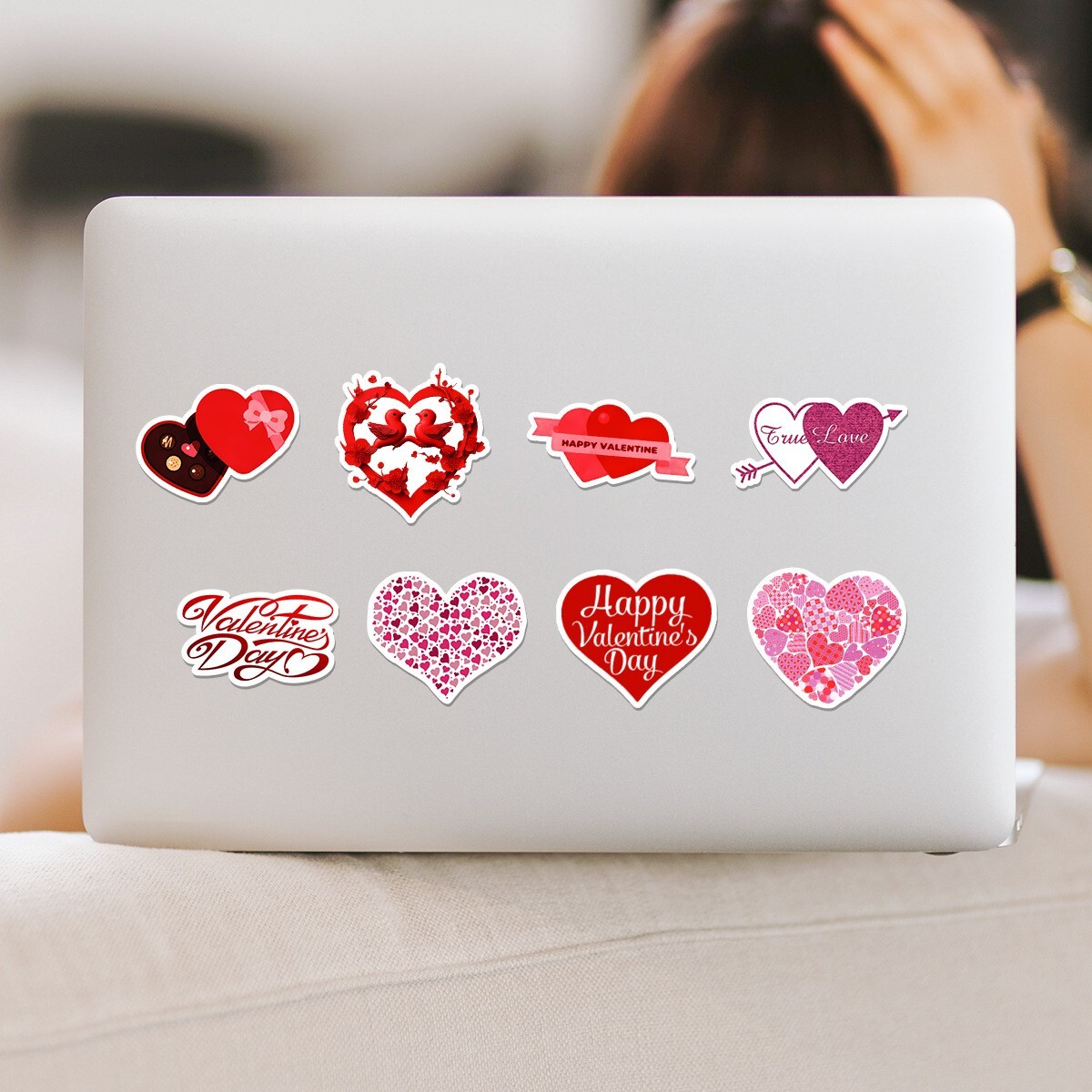 50Pcs Stickers Valentine's Day Heart Love Laptop Phone Luggage Car Fridge Vinyl