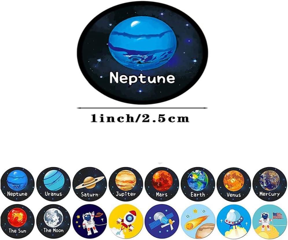 1000 Realistic Solar System Stickers for Kids – Outer Space Planet Stickers for