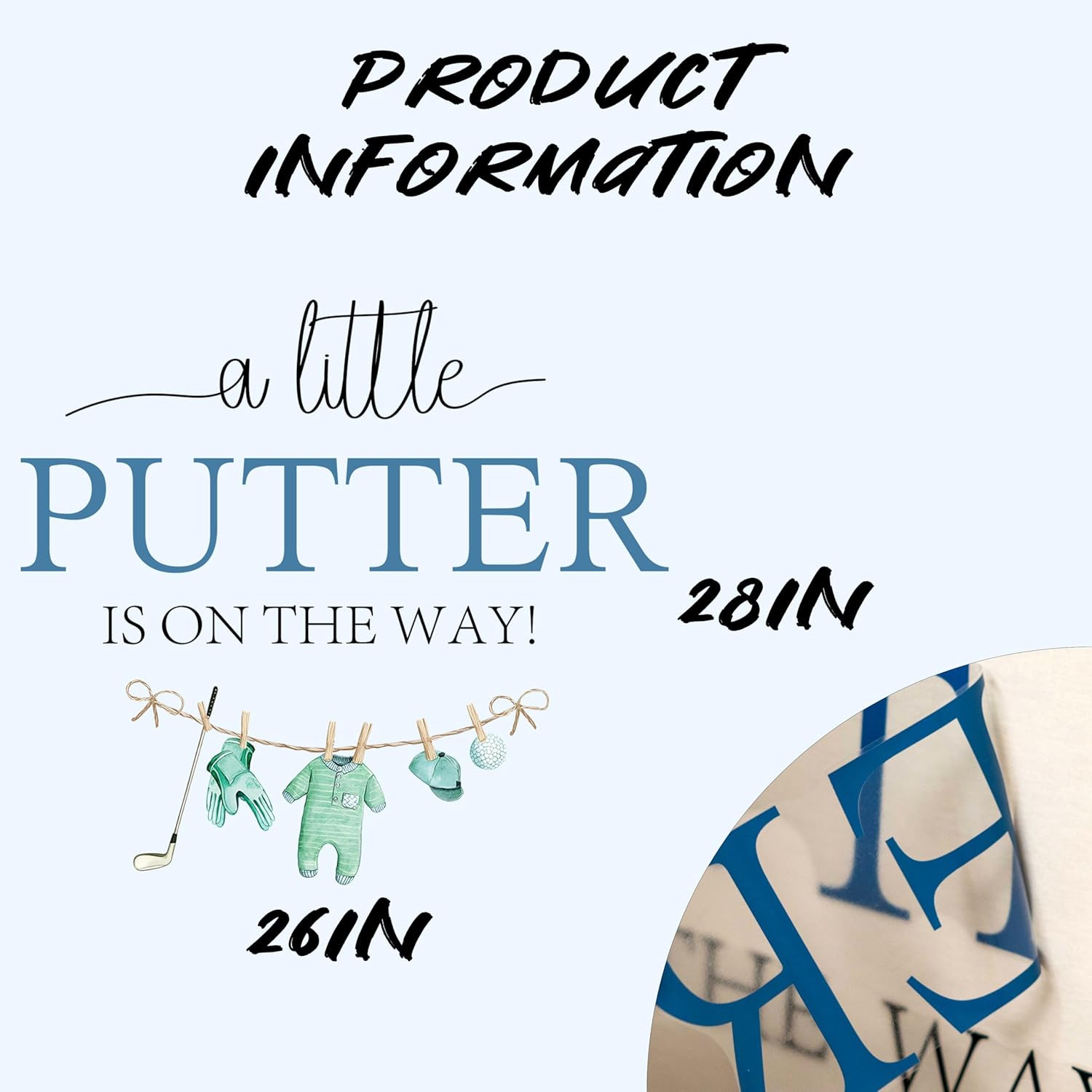 a Little Putter Is on the Way Decal – Sport and Golf Theme Baby Shower Sign Wall