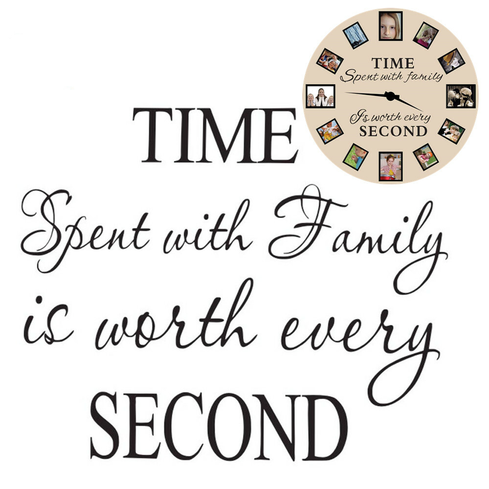 2 PCS Wall Sticker Time Spent With Family is Worth Every Second Vinyl Home Decor