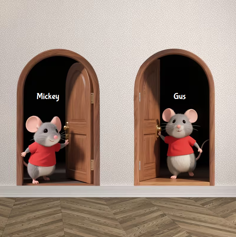 Cute Little Mouse Sticker – Mickey & Gus Removable Waterproof Matte Decal 4" x 2