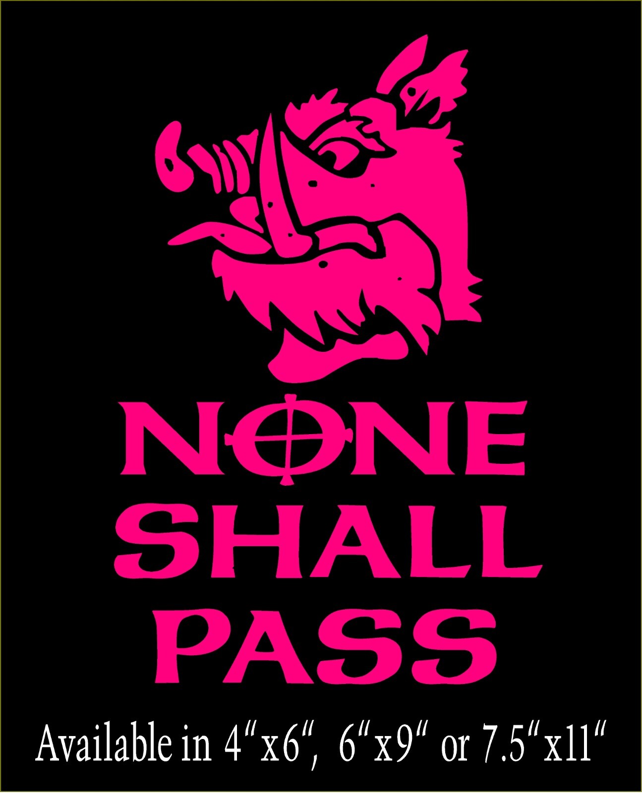 None Shall Pass Decal with Coat of Arms Monty Python window funny vinyl sticker