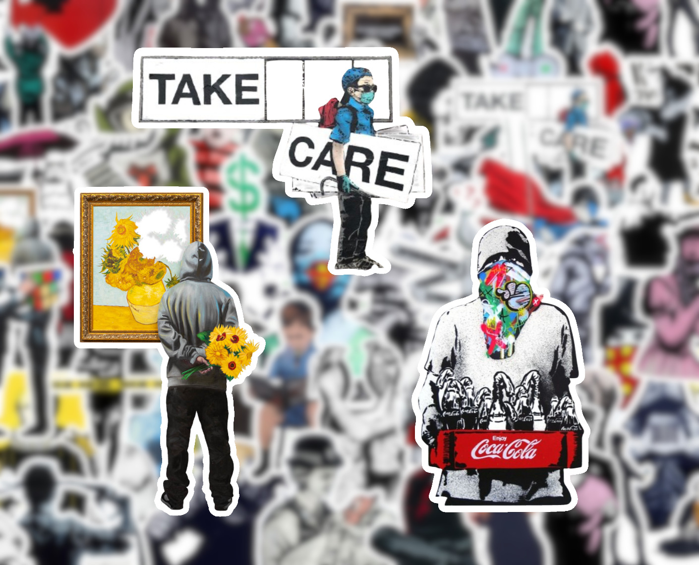 25/50 Street Art Sticker Pack – Waterproof Vinyl – Banksy Graffiti Dolk