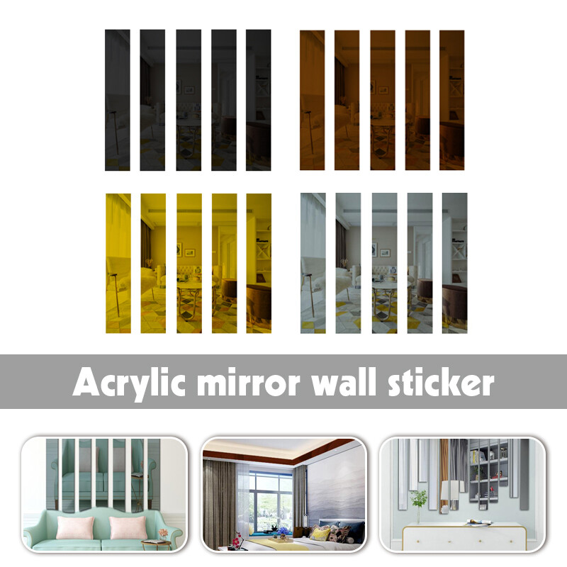 Self Adhesive Acrylic Wall Ceiling Gold Background Lines Edging Strip Room Decor