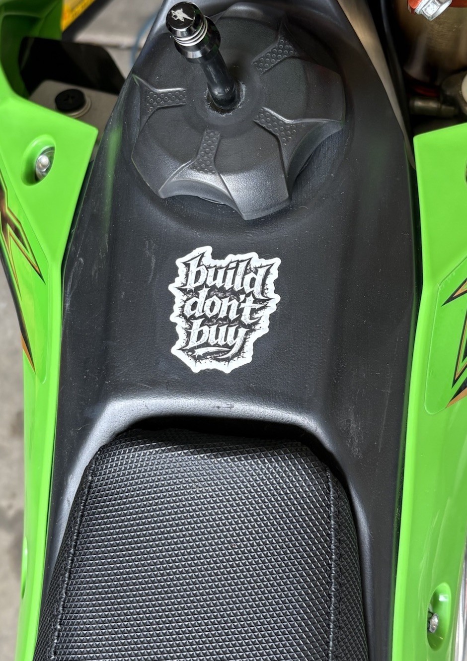 “Build Don’t Buy” Dirtbike Parts Moto Brand Sticker Packs Vinyl Waterproof (3pc)