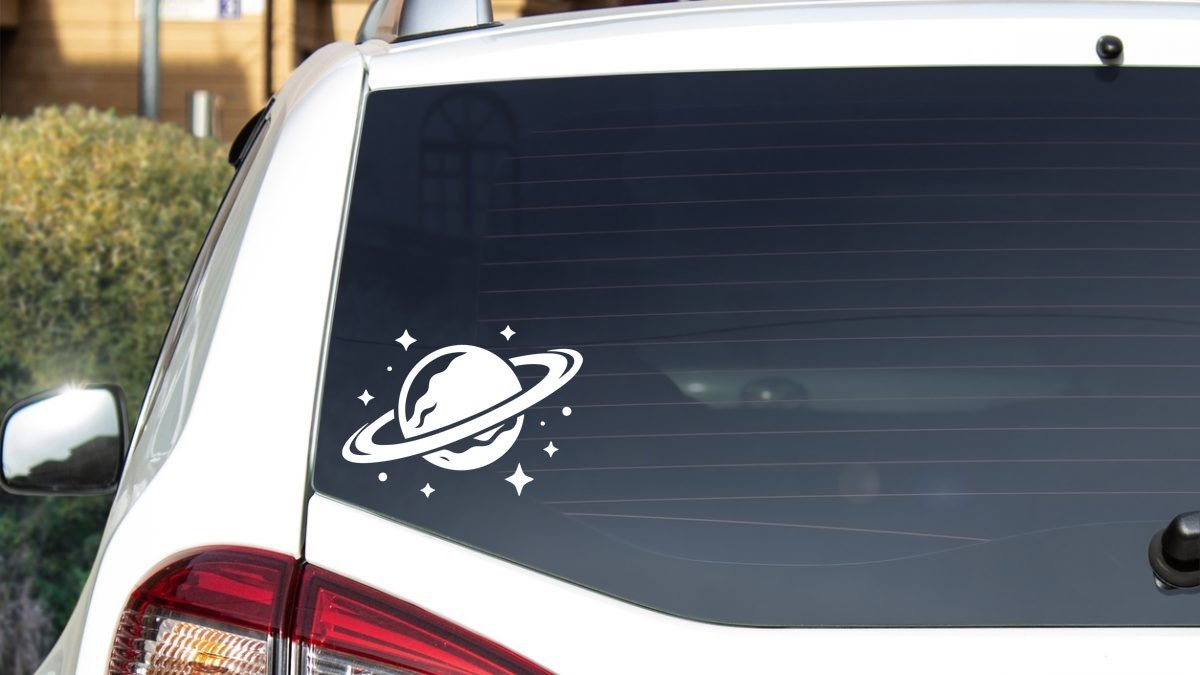 Outer Space / Planet Stars Decal, Vinyl Die Cut Window Sticker, 100% Made In USA