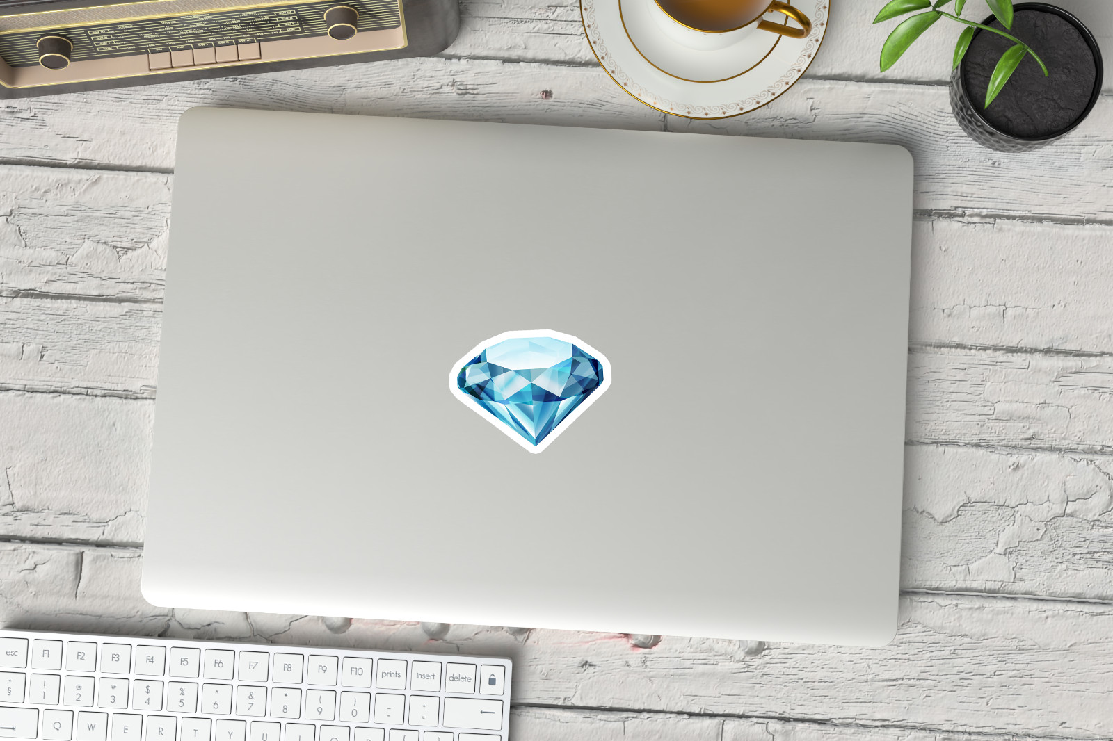NEW- Blue Diamond Vinyl Sticker Decal 3 x 2.4INCHES