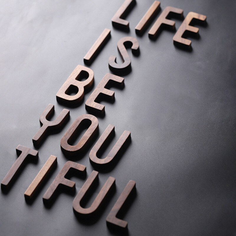 1PC Solid Wood Art Letter Wall Adorn DIY Ornaments Props A-Z Personalised Design
