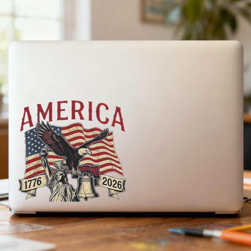 U.S. 250th Anniversary Sticker Waterproof Customizable for Window Car Laptop
