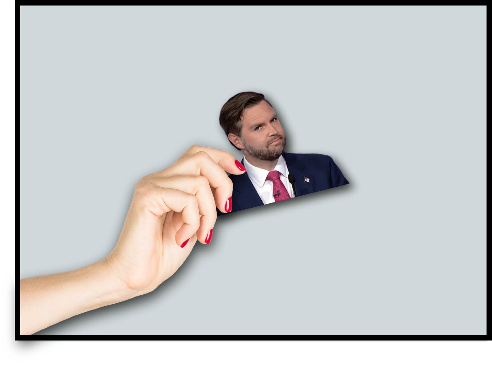 JD Vance Smirk Judgmental Decal Sticker Meme Trump 2024 Grin MAGA Political Joke