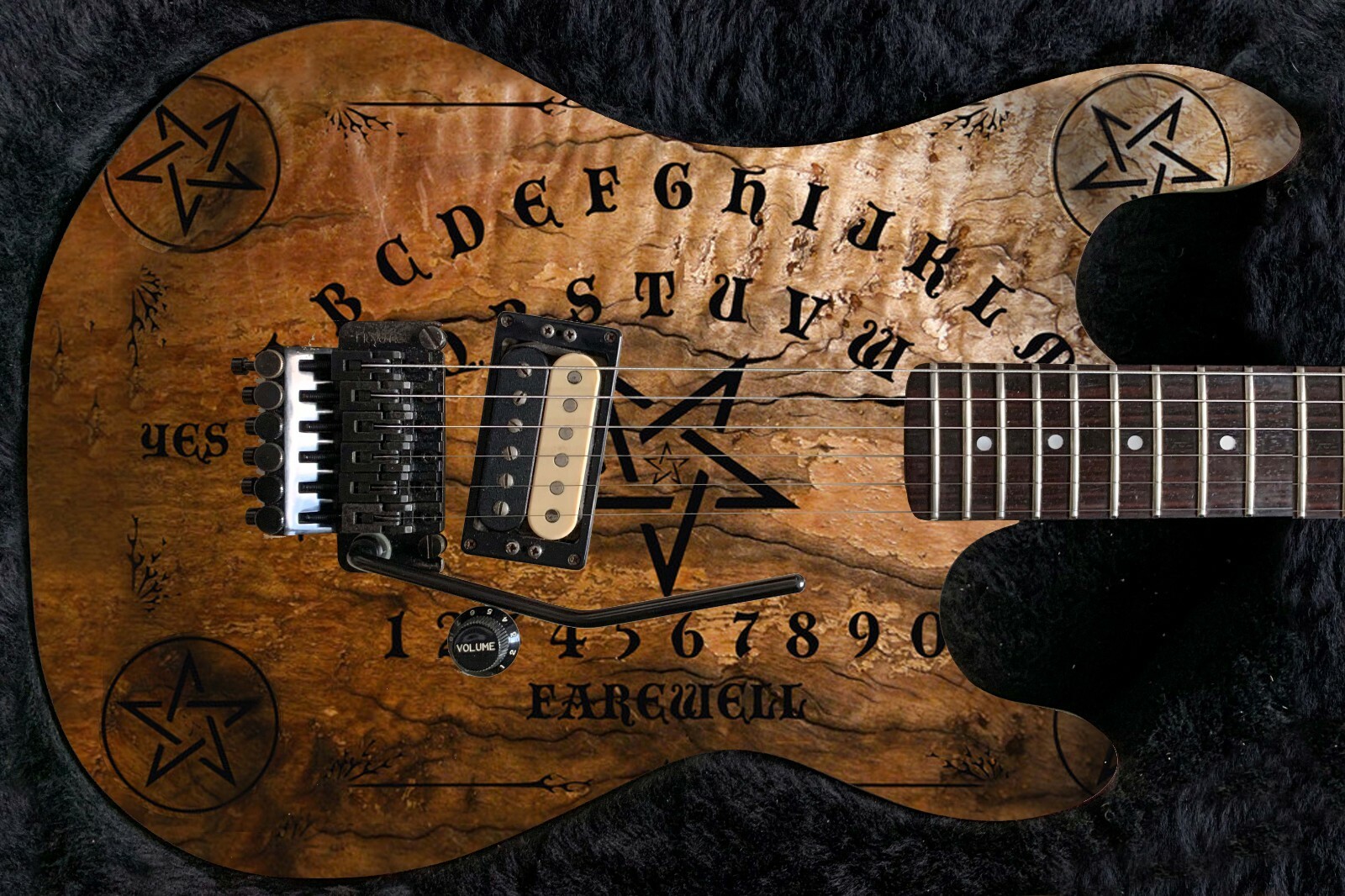 Guitar Skin Axe Wrap Re-skin Bass Reface – Ouija Wood Attic Find 761