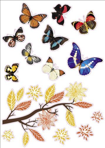 Butterfly Artwork Kids Living Room Decor Wall Sticker Decal 15"W X 23"H