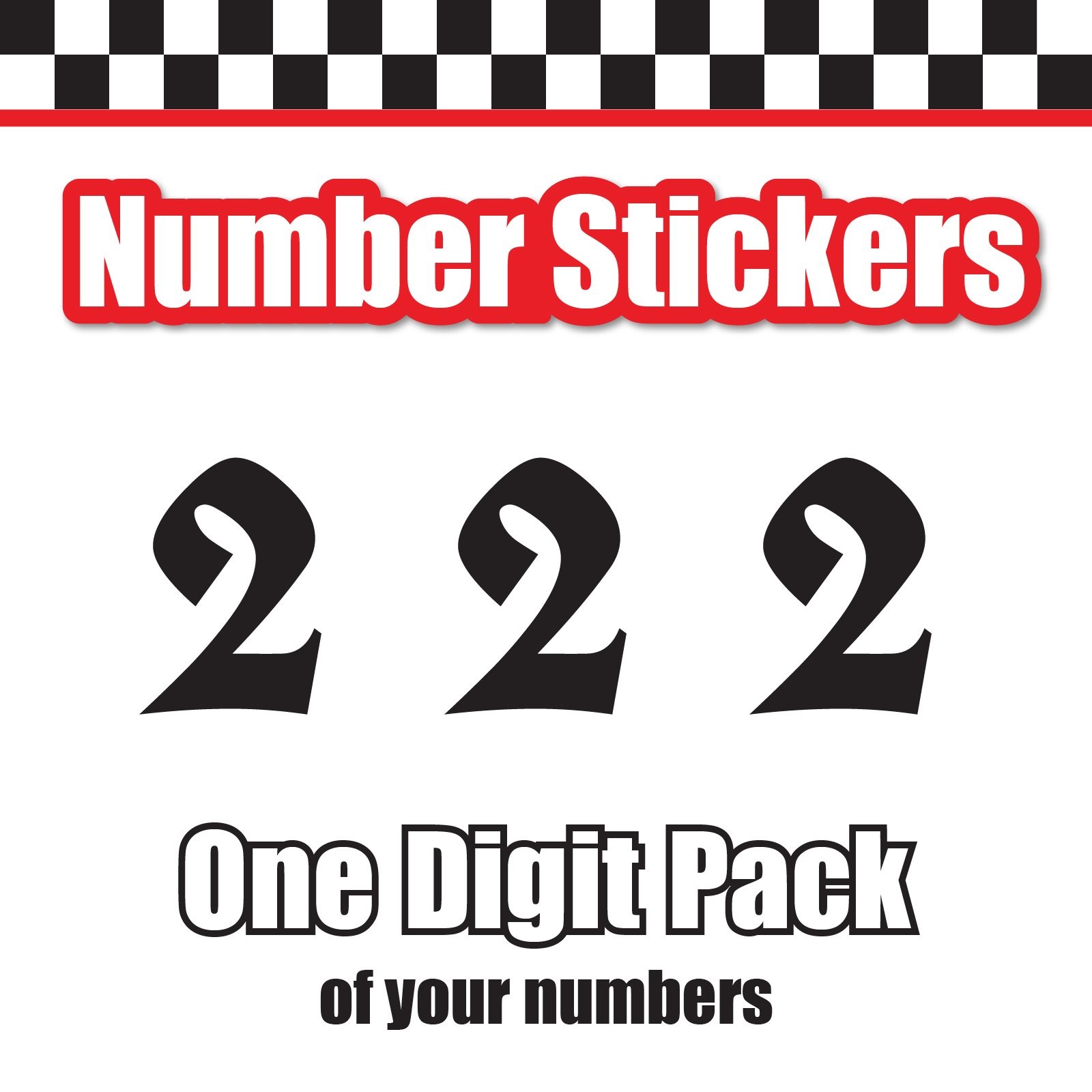 3x 3 Digit Custom Single Number Sticker Decal Locker Door Mailbox UnifrakturCook