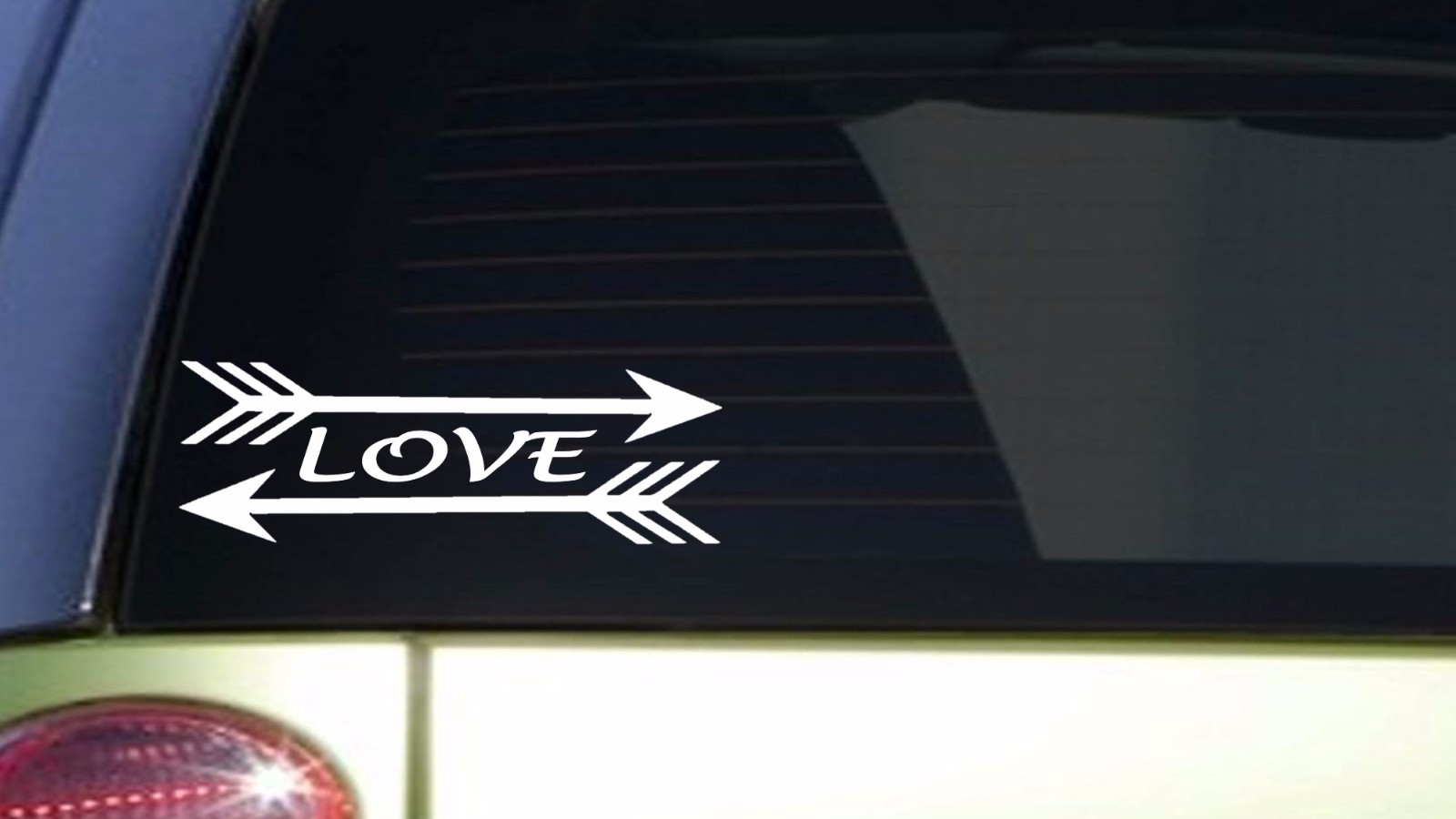 Double Arrow love *I428* 8 inch wide Sticker bow laptop decal
