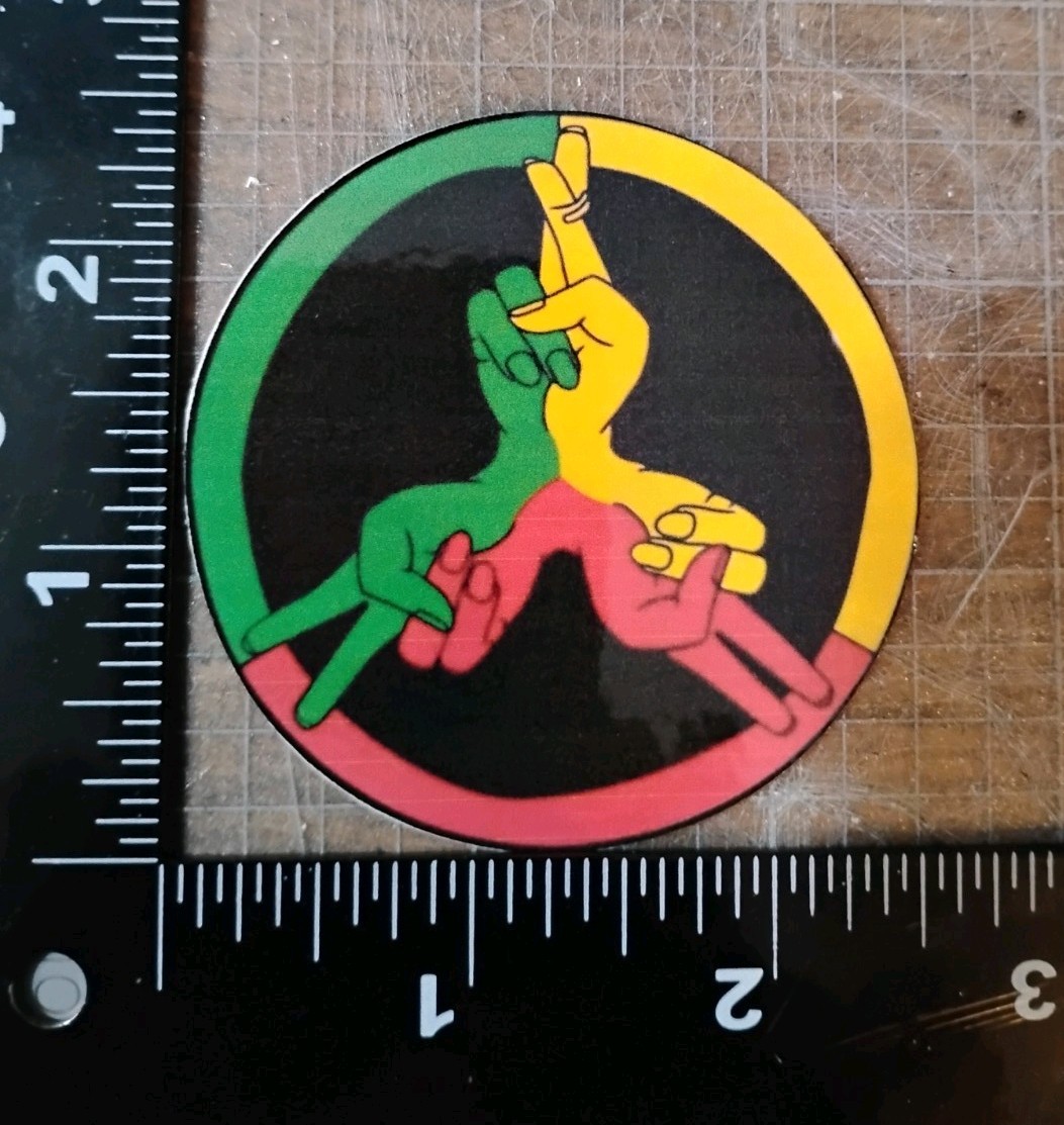 Rasta Peace Symbol Peace Sign Vinyl Decal Sticker