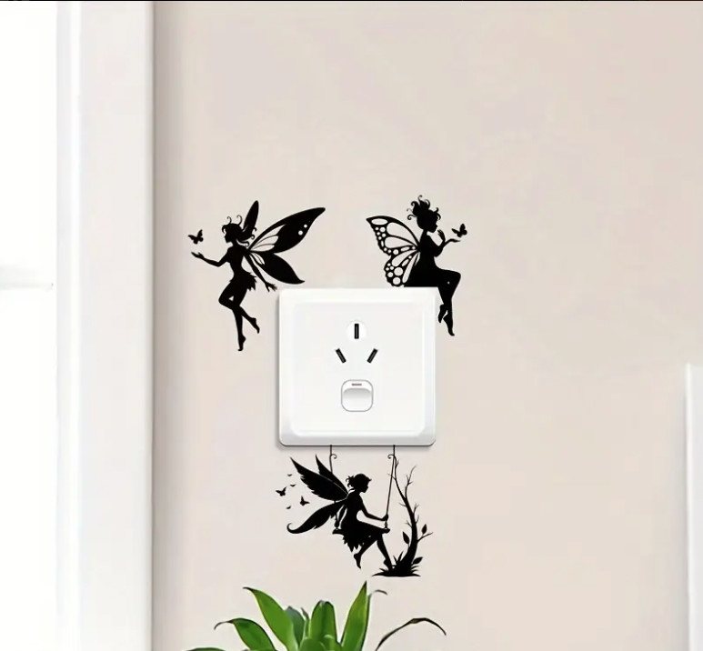 Fairy Elf Fantasy Wall Sticker Decal Sticker Bedroom Light Switch Decor (#009)