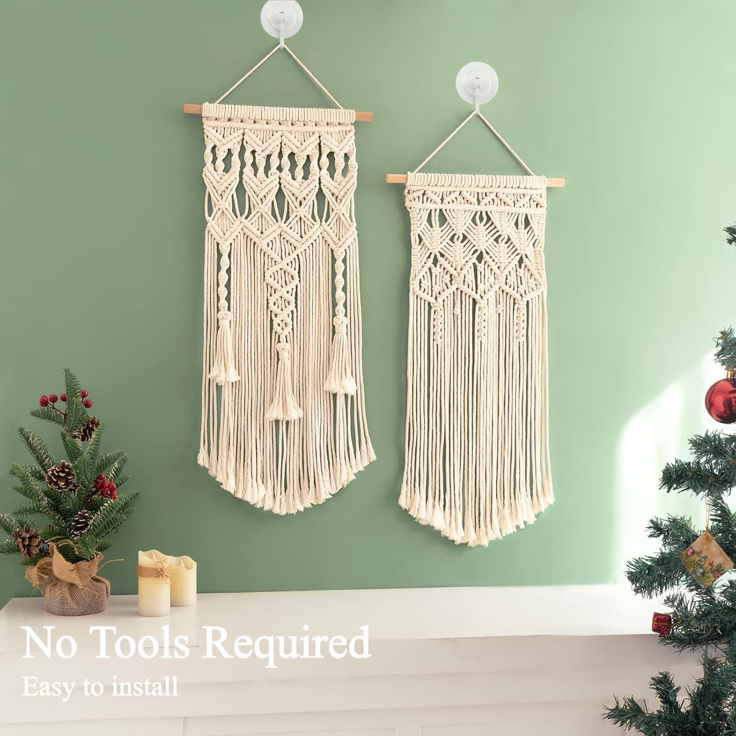 Adhesive Wall & Ceiling Decor Hooks: 4-Pack 3 lbs Heavy Duty No-Drill 360° Sw…