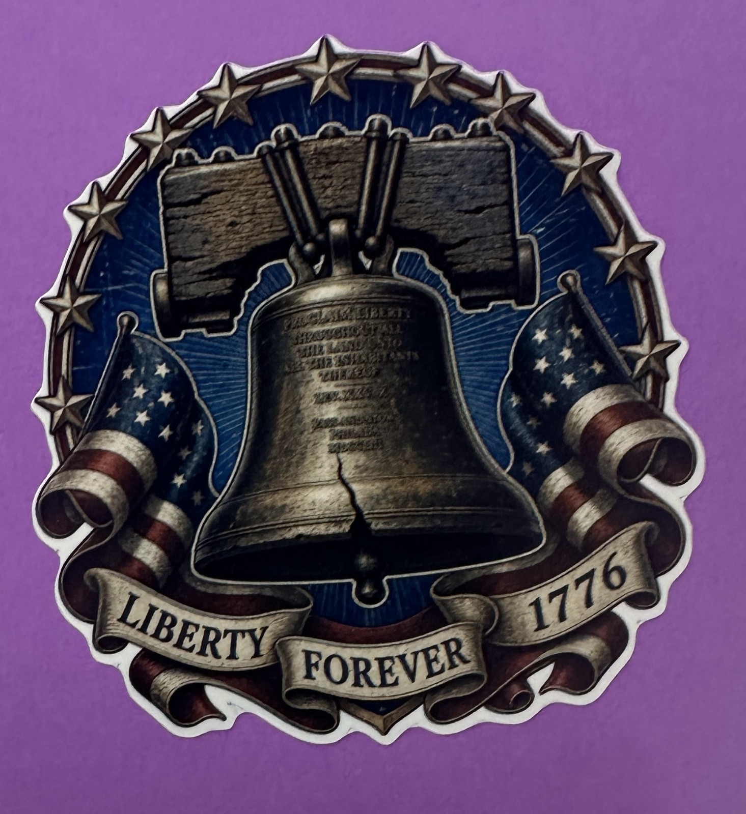 3 Inch Liberty Bell Sticker Patriotic USA Decal 1776 American Freedom Vinyl Sti