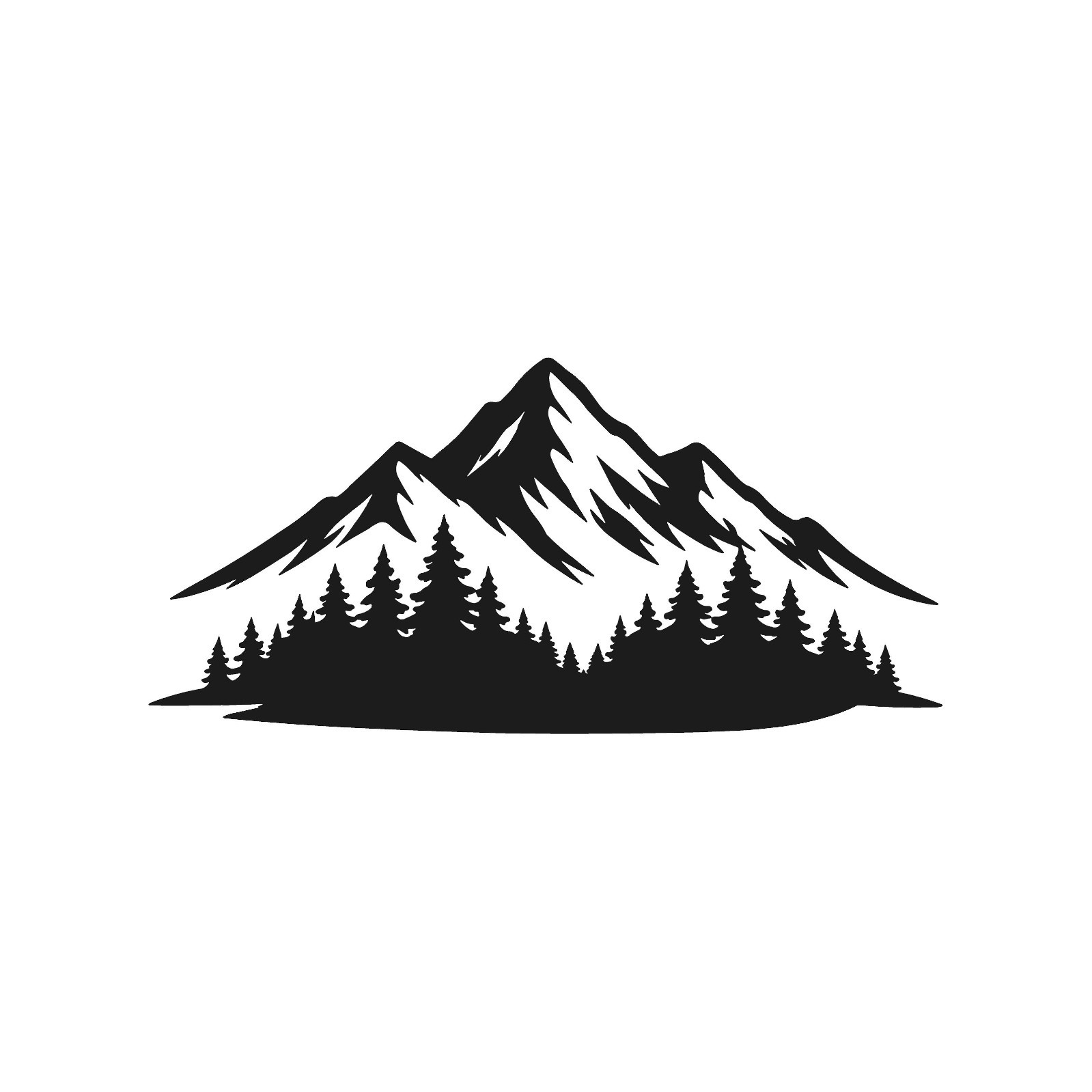 Mountains and trees landscape Vinyl Decal Car Window Laptop Sticker