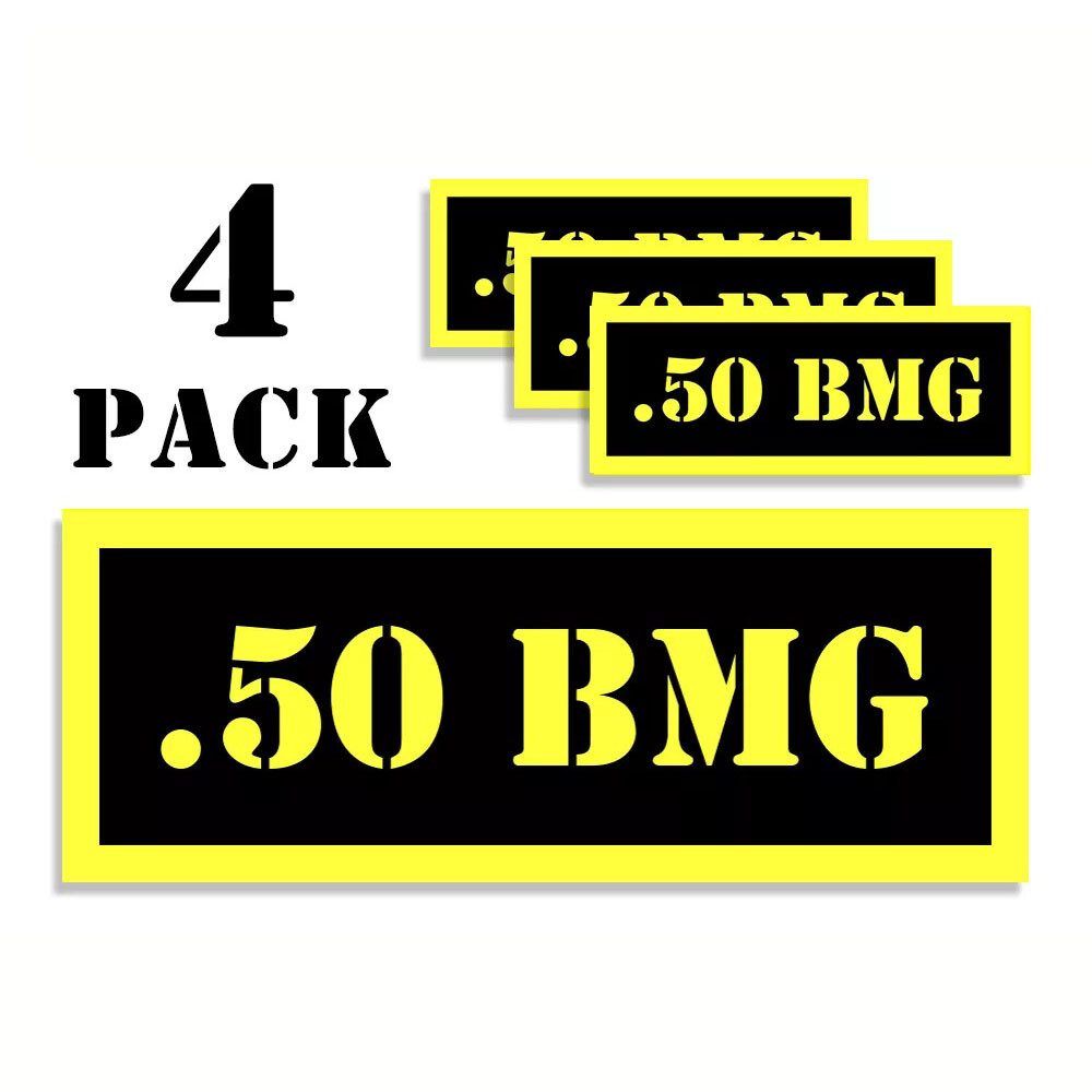 50 BMG Can Label Stickers Decal Ammunition (4 pack)