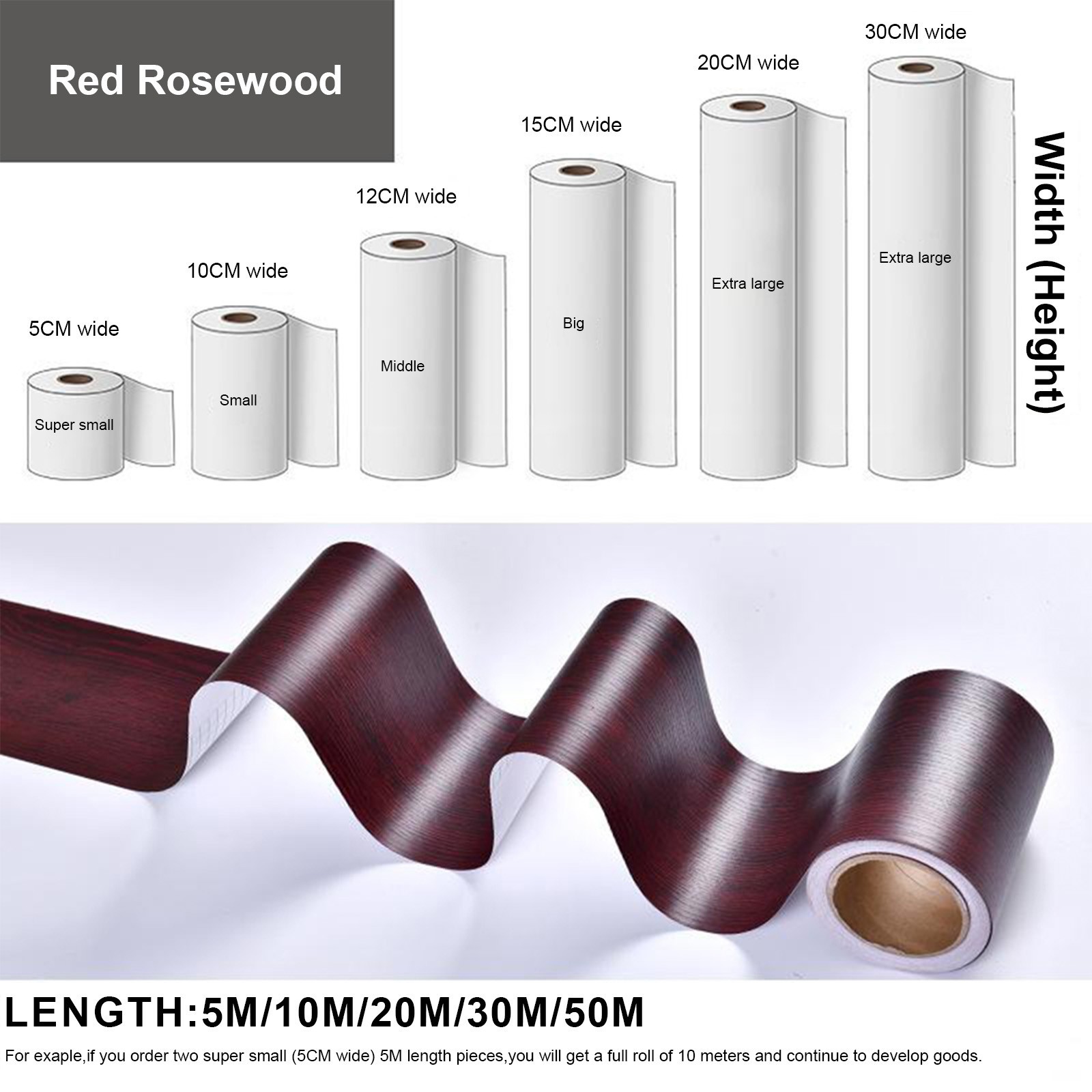 Smooth Application of Multi Color Wooden Texture Skirting Stickers Set