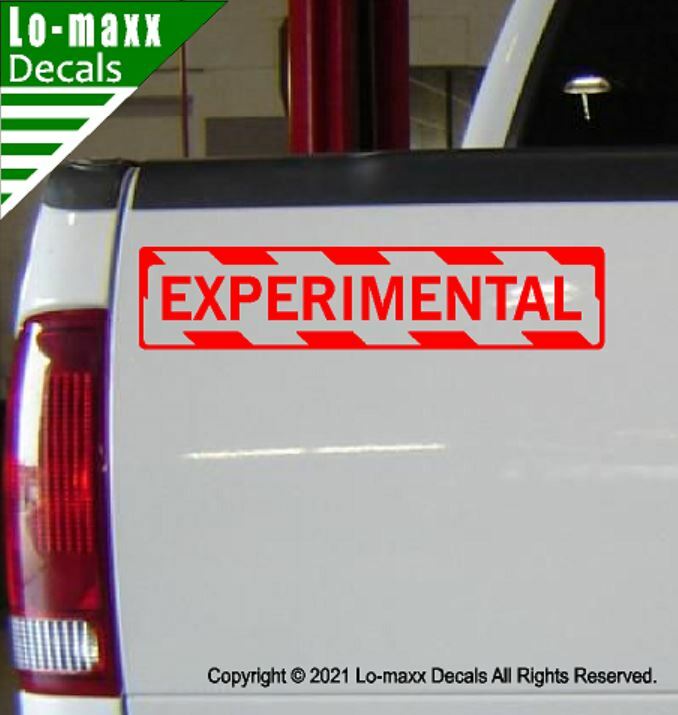 EXPERIMENTAL Aircraft With Hazard Stripes Aircraft Markings Die Cut Vinyl Decal