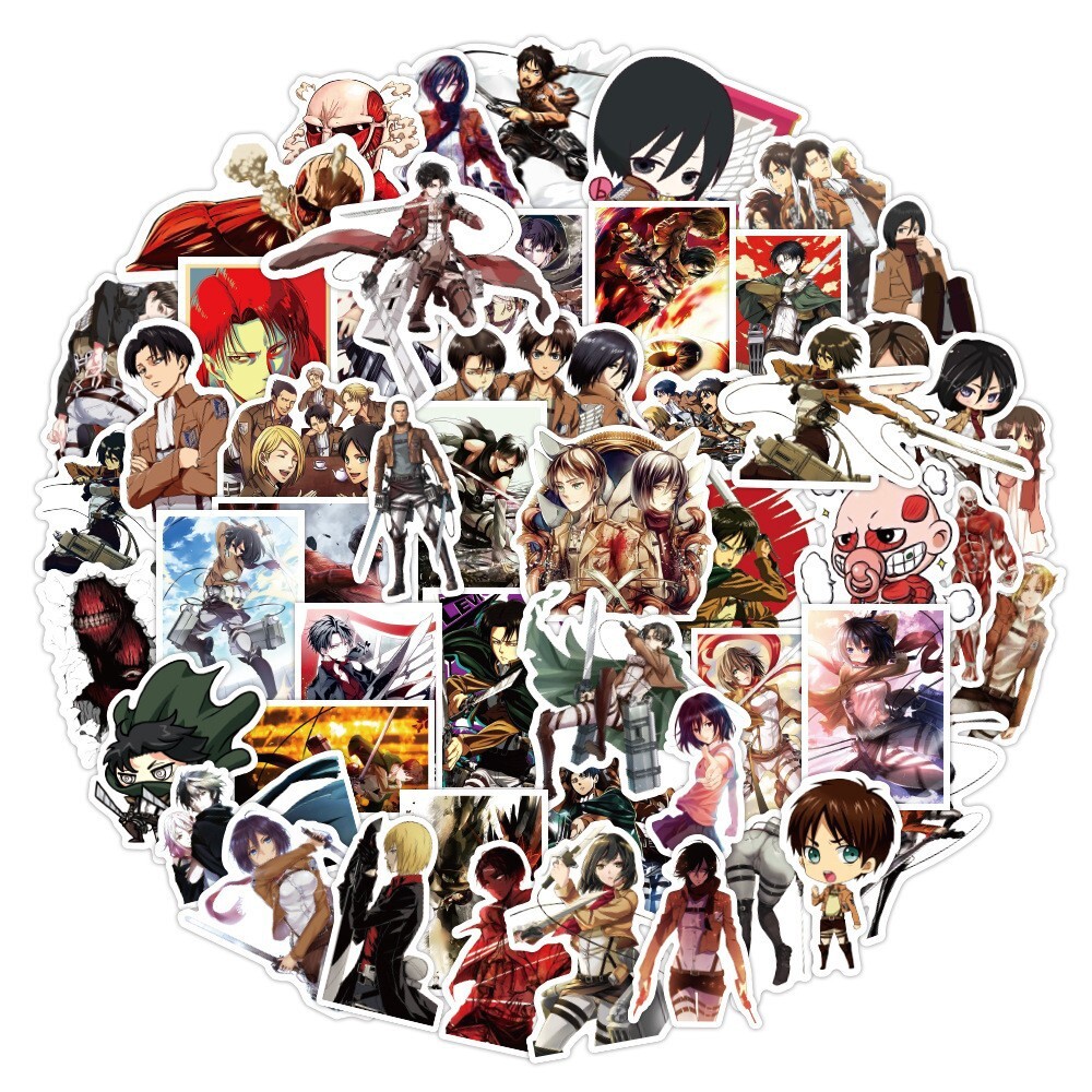 100Pcs Attack on Titan Sticker for Adults Teens Girls Scrapbooking Water Bottles