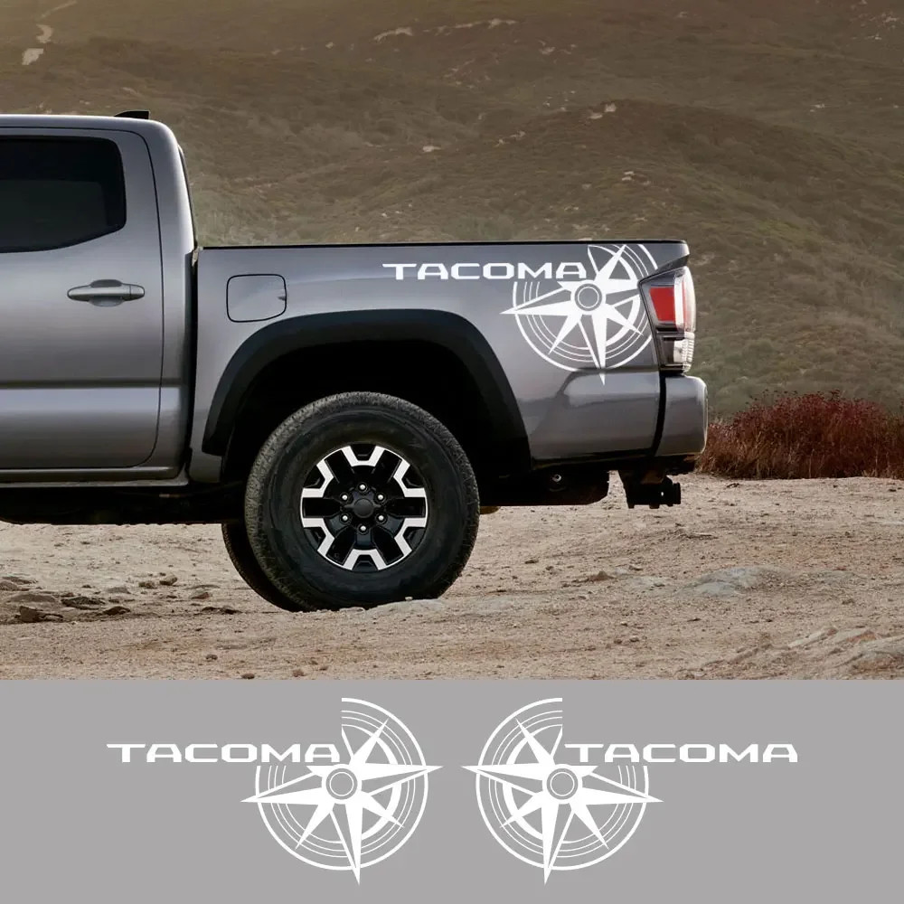 Compass Trunk Bed Side Decal for Toyota Tacoma TRD | 2-Piece Vinyl Film Graphics