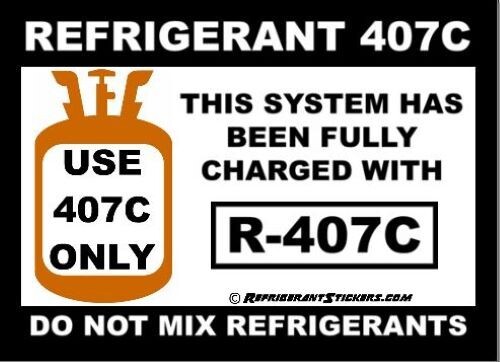 Refrigerant Retrofit Stickers X10- Properly Label Unit After Converting to R407C