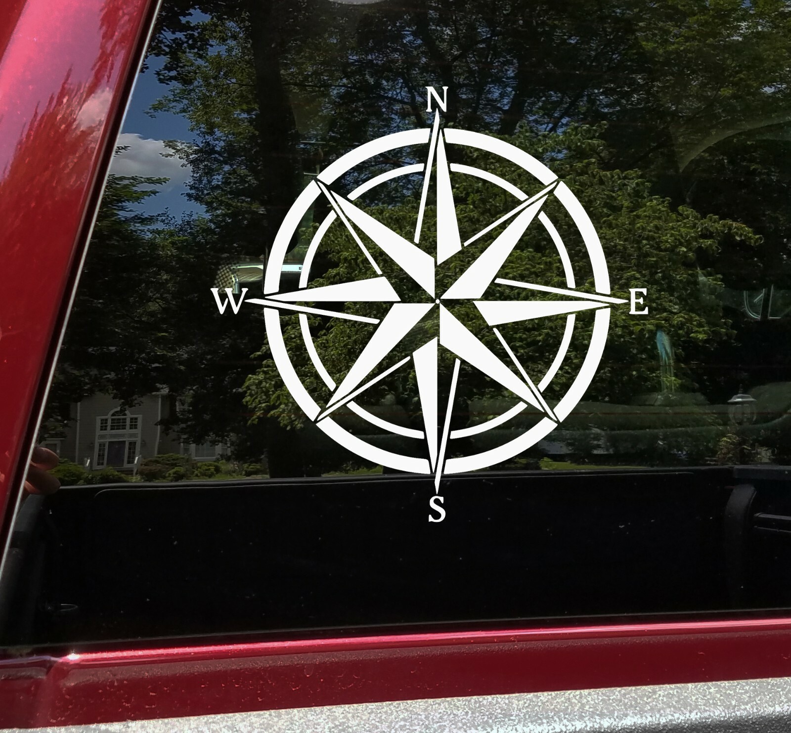 Compass Rose Vinyl Decal V4 | Travel Wander Adventure Camping | Die Cut Sticker