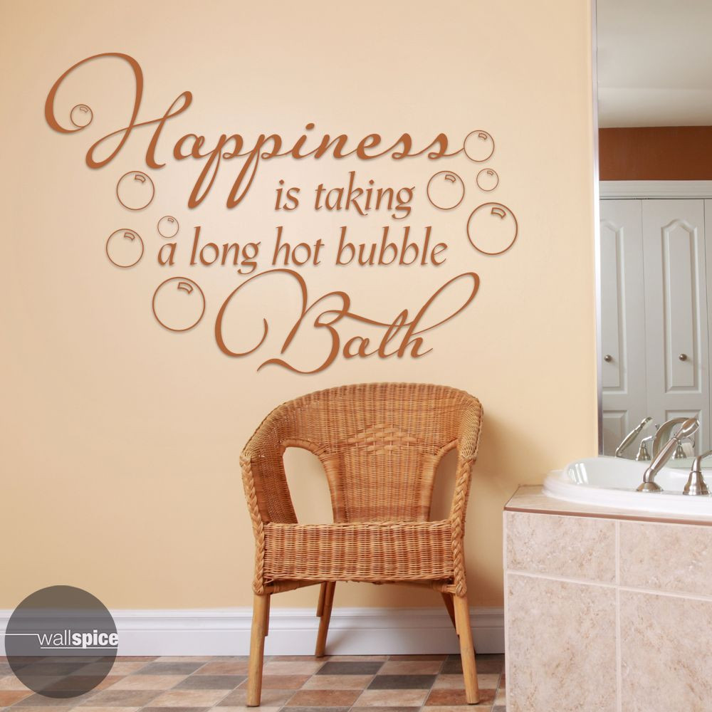 Happiness Is Taking A Long Hot Bubble Bath Vinyl Wall Decal Sticker