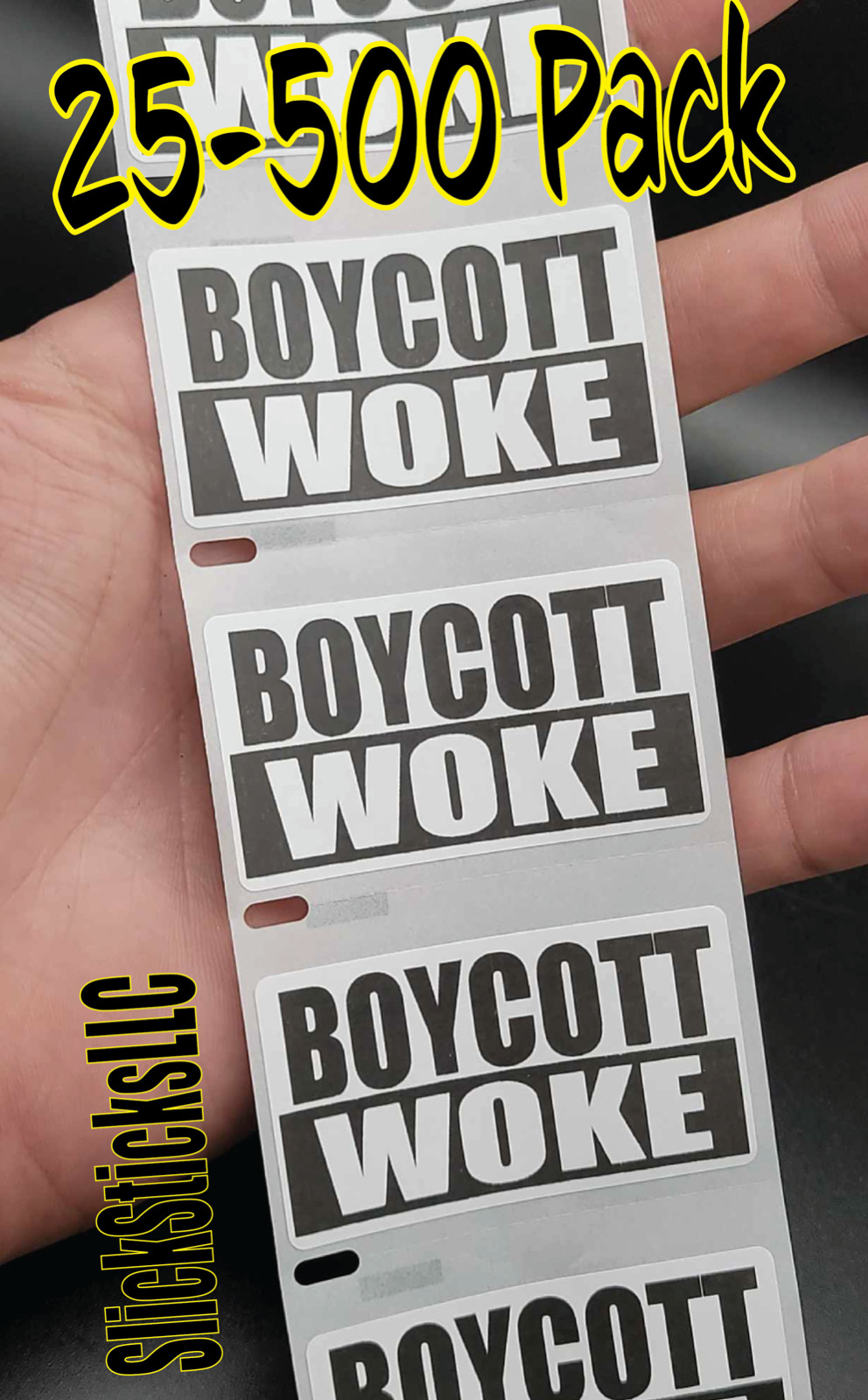"BOYCOTT WOKE" 25-500Pack stickers decal labels protest stop companies target