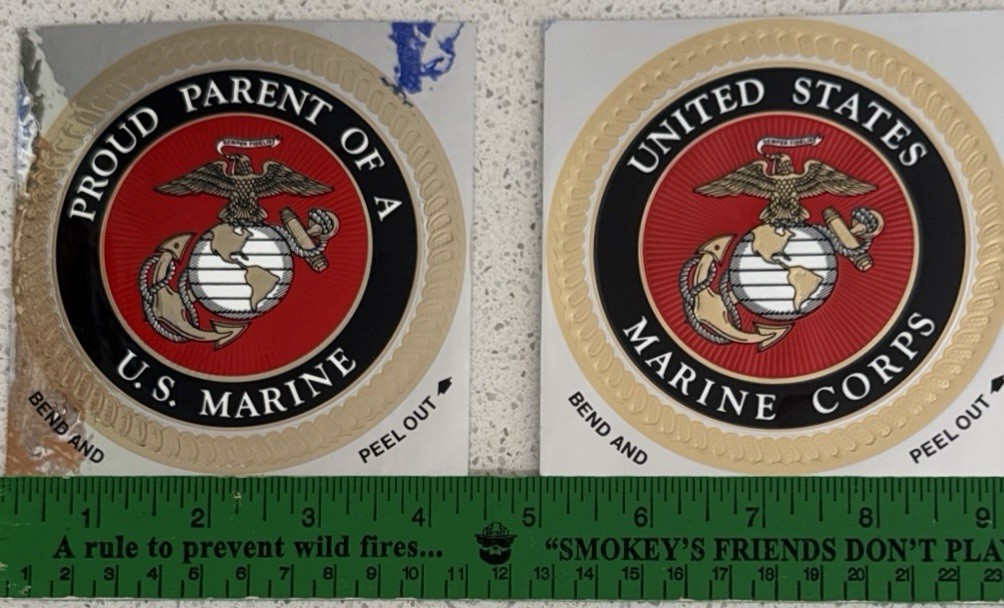 US Marine Corp Stickers MY SON, PROUD PARENT, BLUE STAR, USMC Lot Of 4 New
