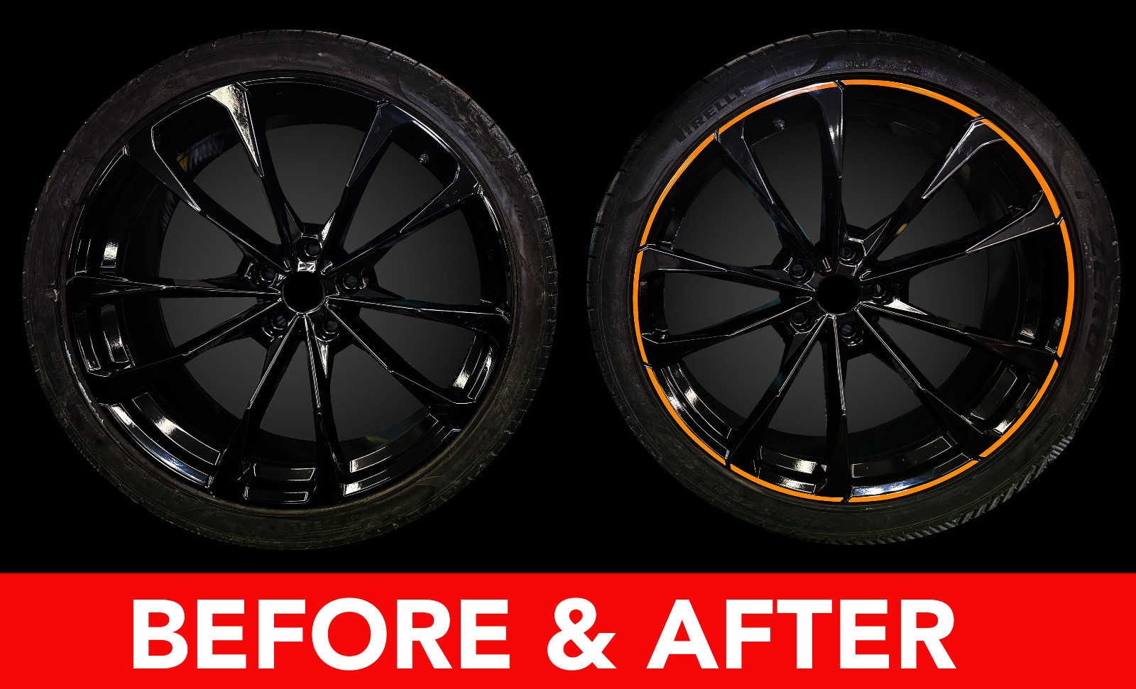 LAMBORGHINI URUS 23" WHEEL ACCENTS DECAL STICKERS Qty-40 Pcs + 10 Xtra