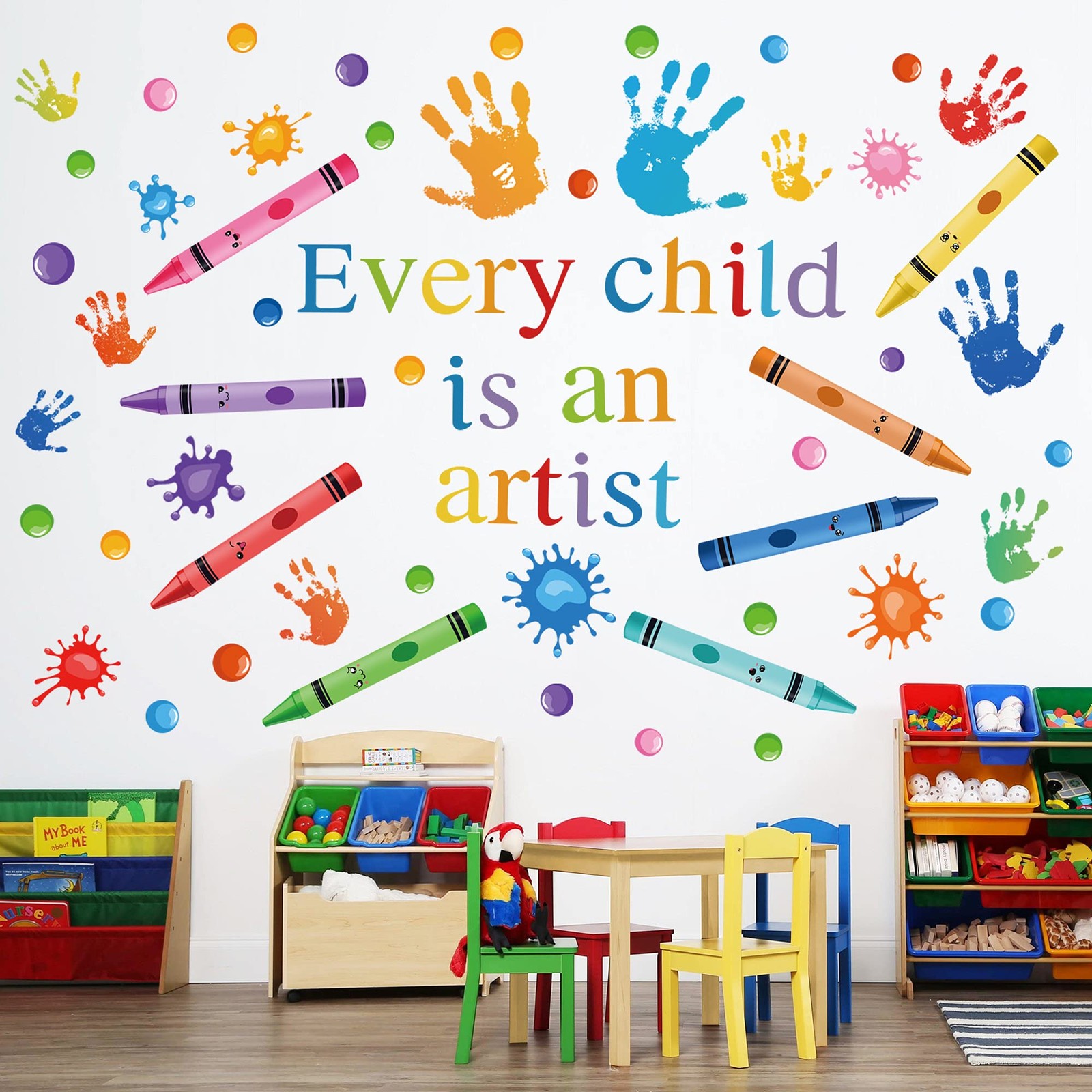 Every Child is an Artist Wall Decals Watercolor Crayon Paint Splatter Wall…