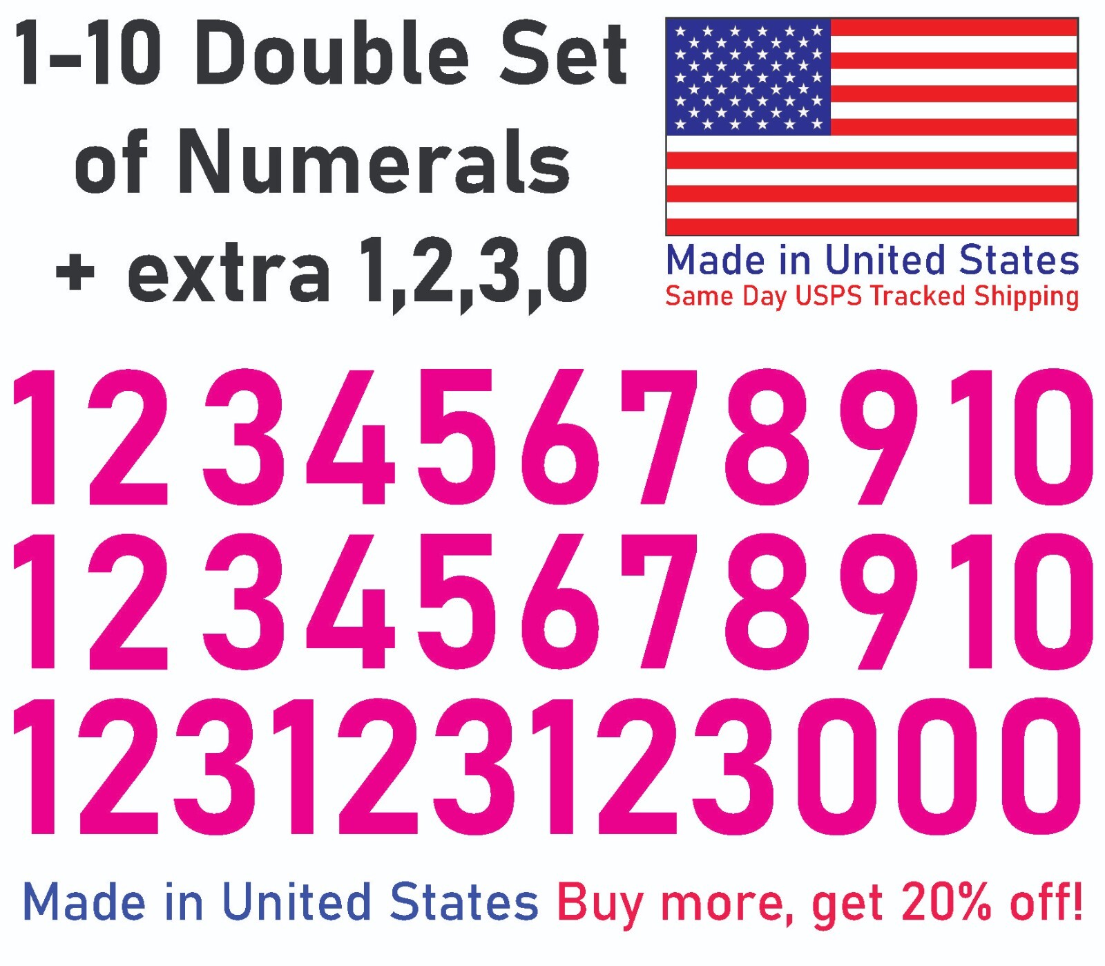 1-10 20+10 Outdoor Vinyl Decal Numbers for Mailbox, Door, Wall, Address, Locker