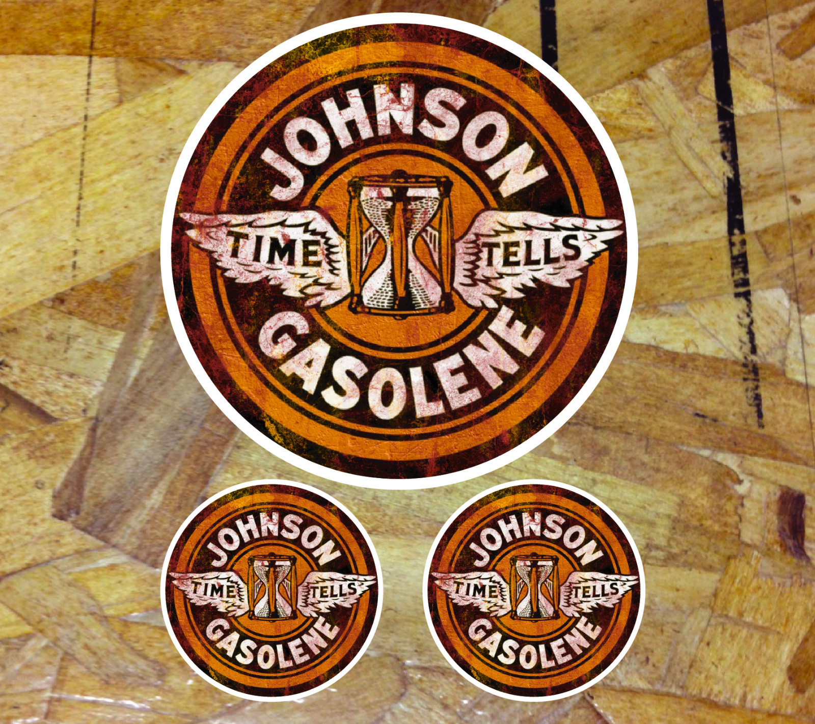 Johnson Vintage Style Gas Gasoline Petroleum Vinyl Decal Sticker Racing 3 for 1