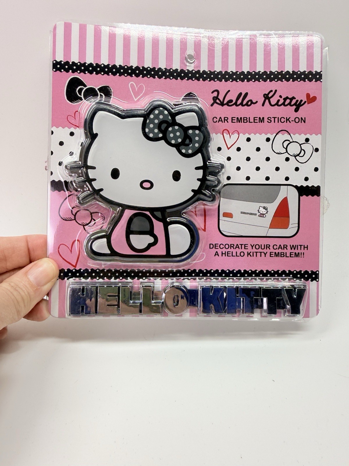 Official Licensed Plastic Emble Decal Chrome Sanrio Hello Kitty 2 Pieces 2011