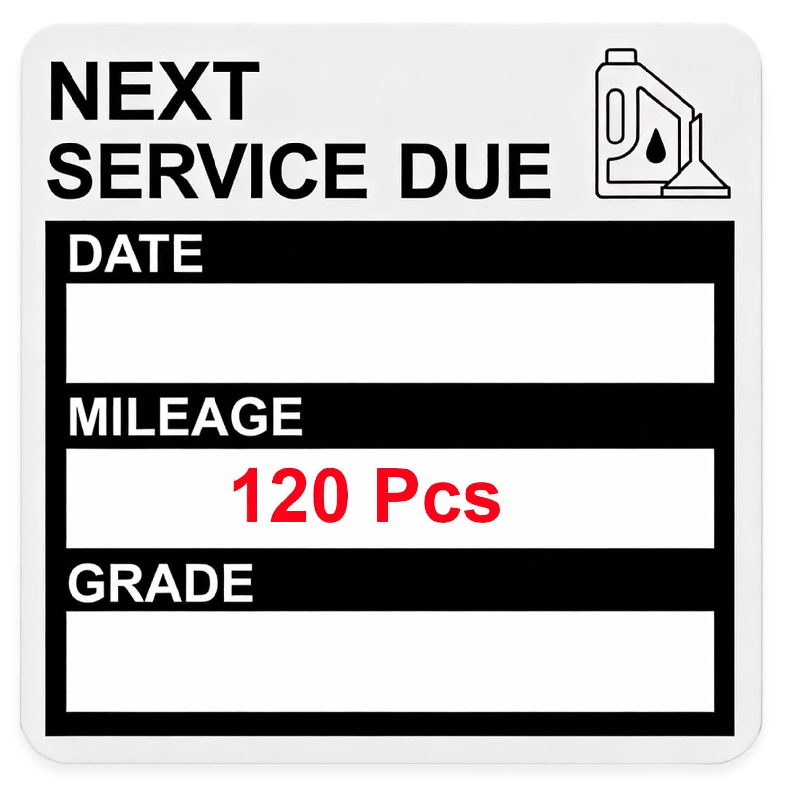 Static Cling Oil Change Stickers for Windshield, 120 Pcs 2×2 Inches No Glue N…