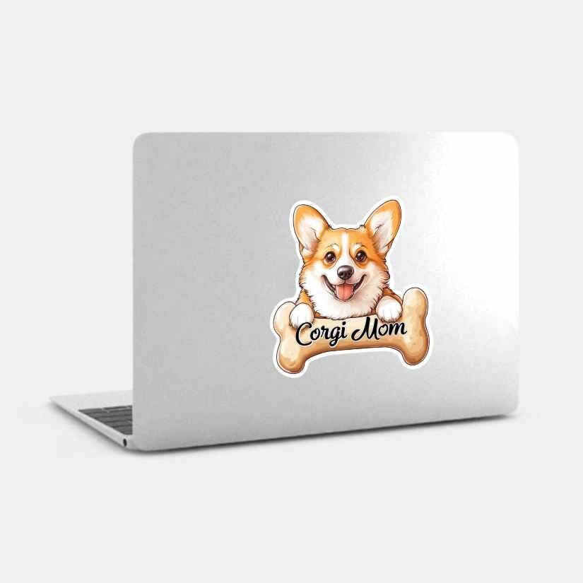 Corgi Mom, Pets, Dogs, Sticker, Peel N' Stick, Different Sizes
