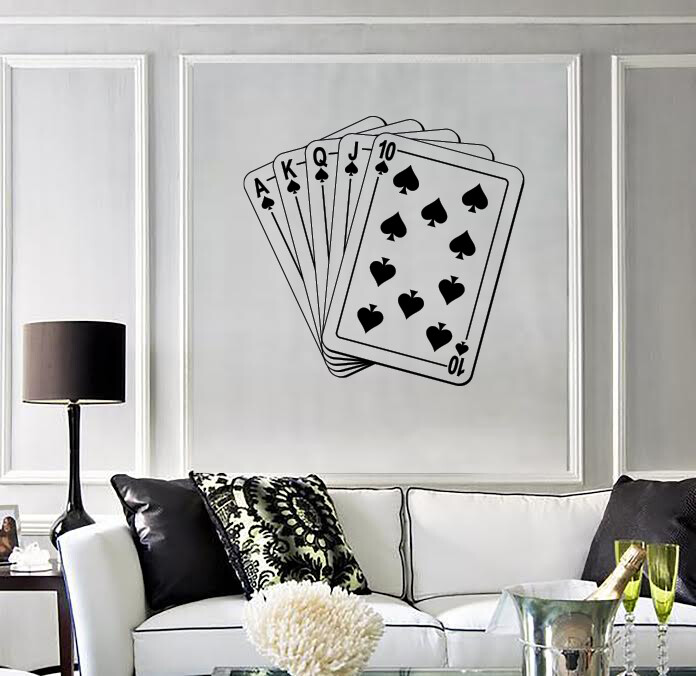 Wall Vinyl Decal Playing Cards Gambling Poker Style Casino Las Vegas (n1671)