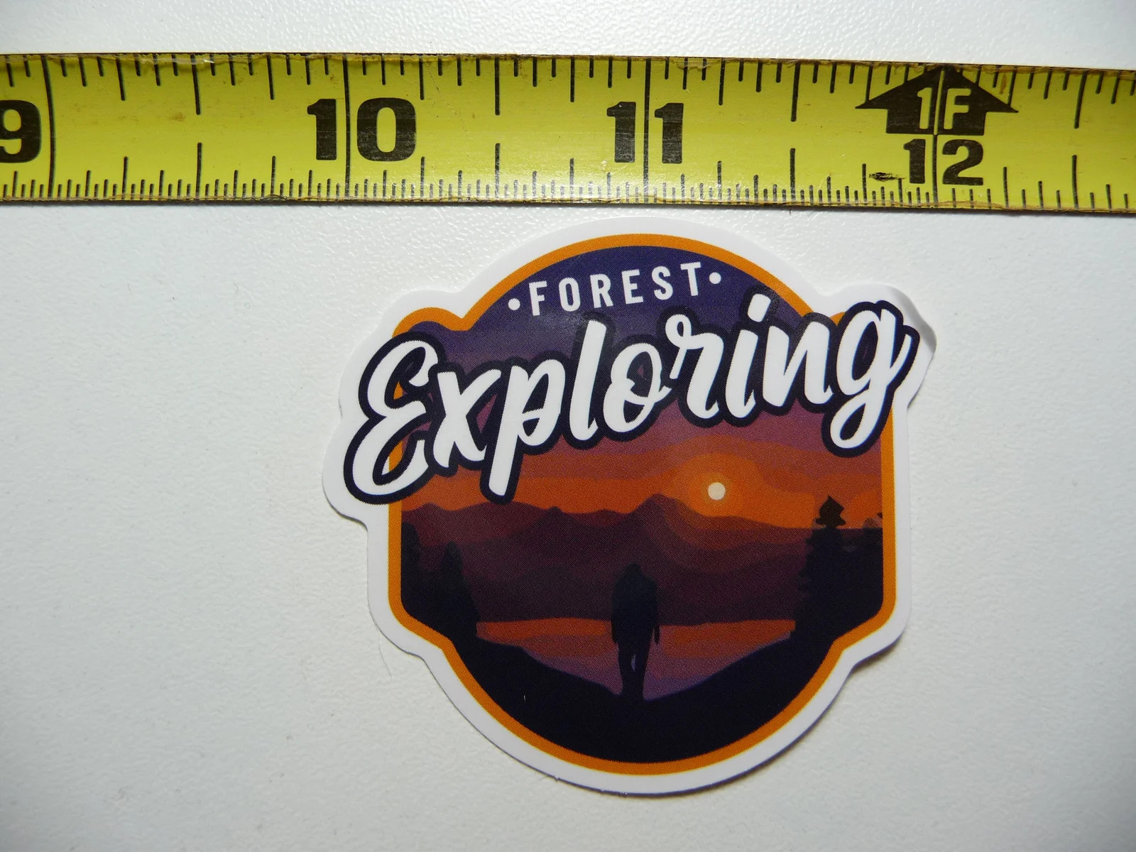 DUSK FOREST EXPLORING SMALL STICKER DECAL HIKING CAMPING WOODS GEAR PARK