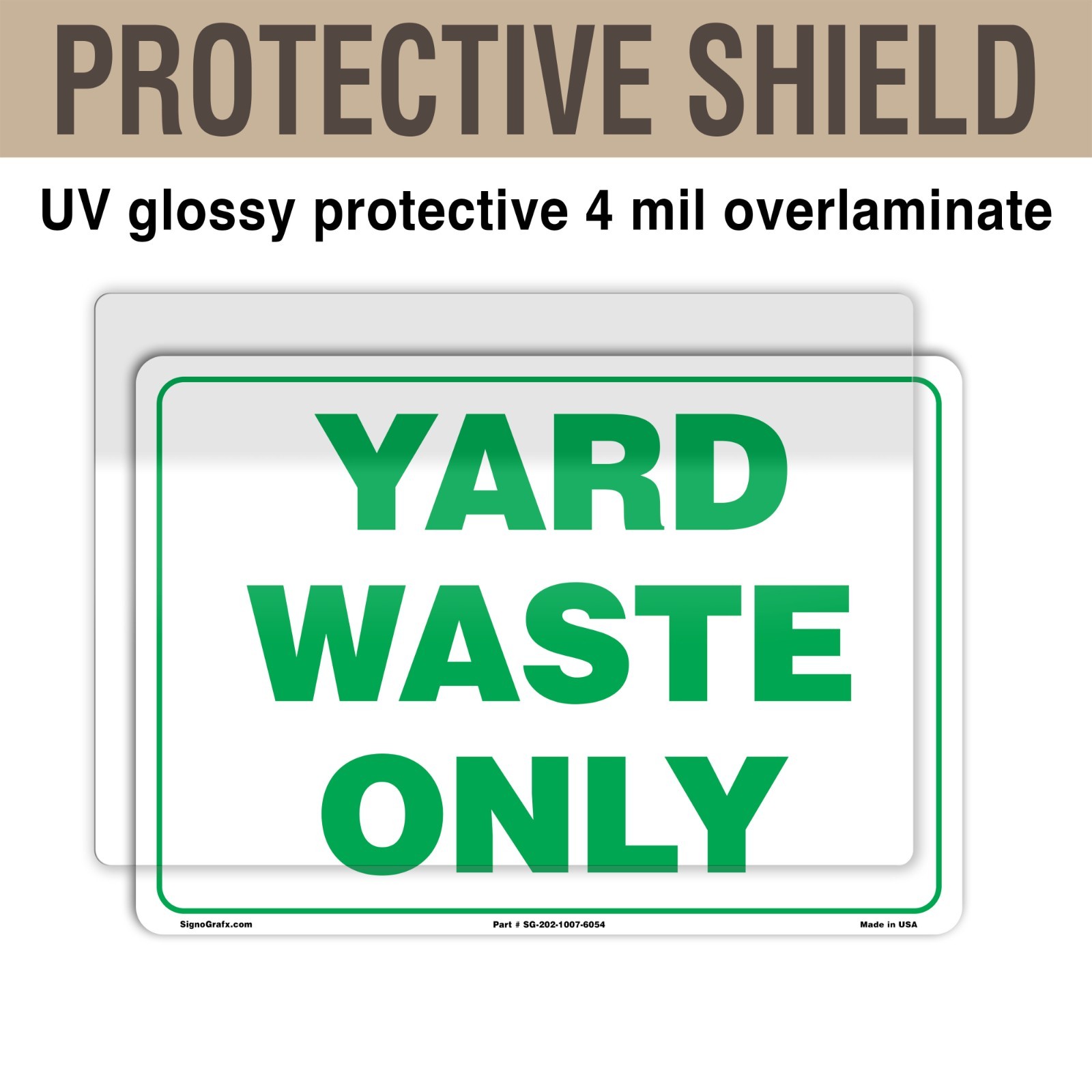 SIGNOGRAFX Yard Waste Sticker, Recycle Stickers for Trash Bins 04 Packs,10×7 in