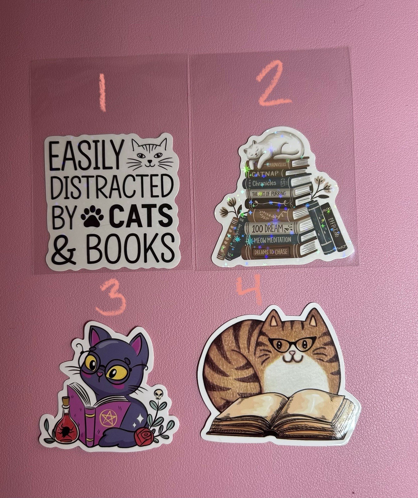 Cats And Animals Reading Books Stickers