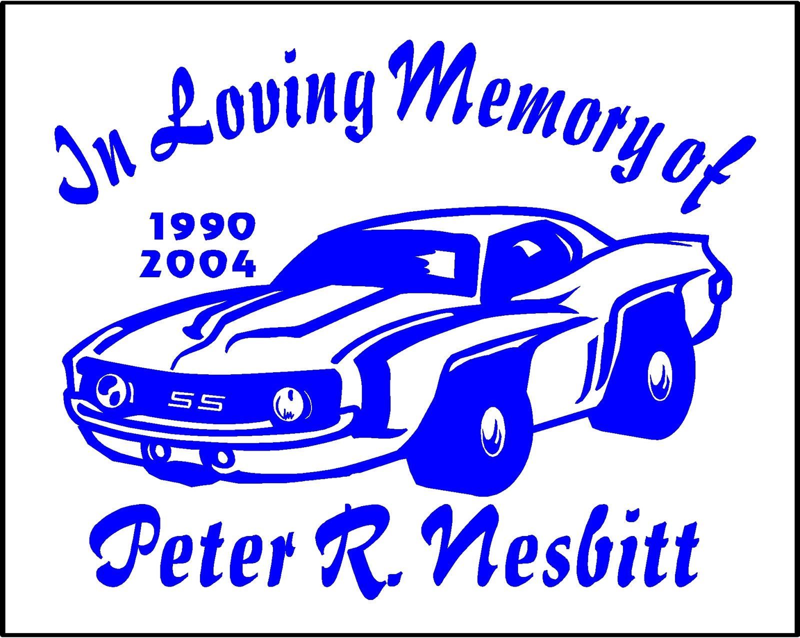 In Loving Memory Decal Camaro Car Hot rod custom name date vinyl sticker