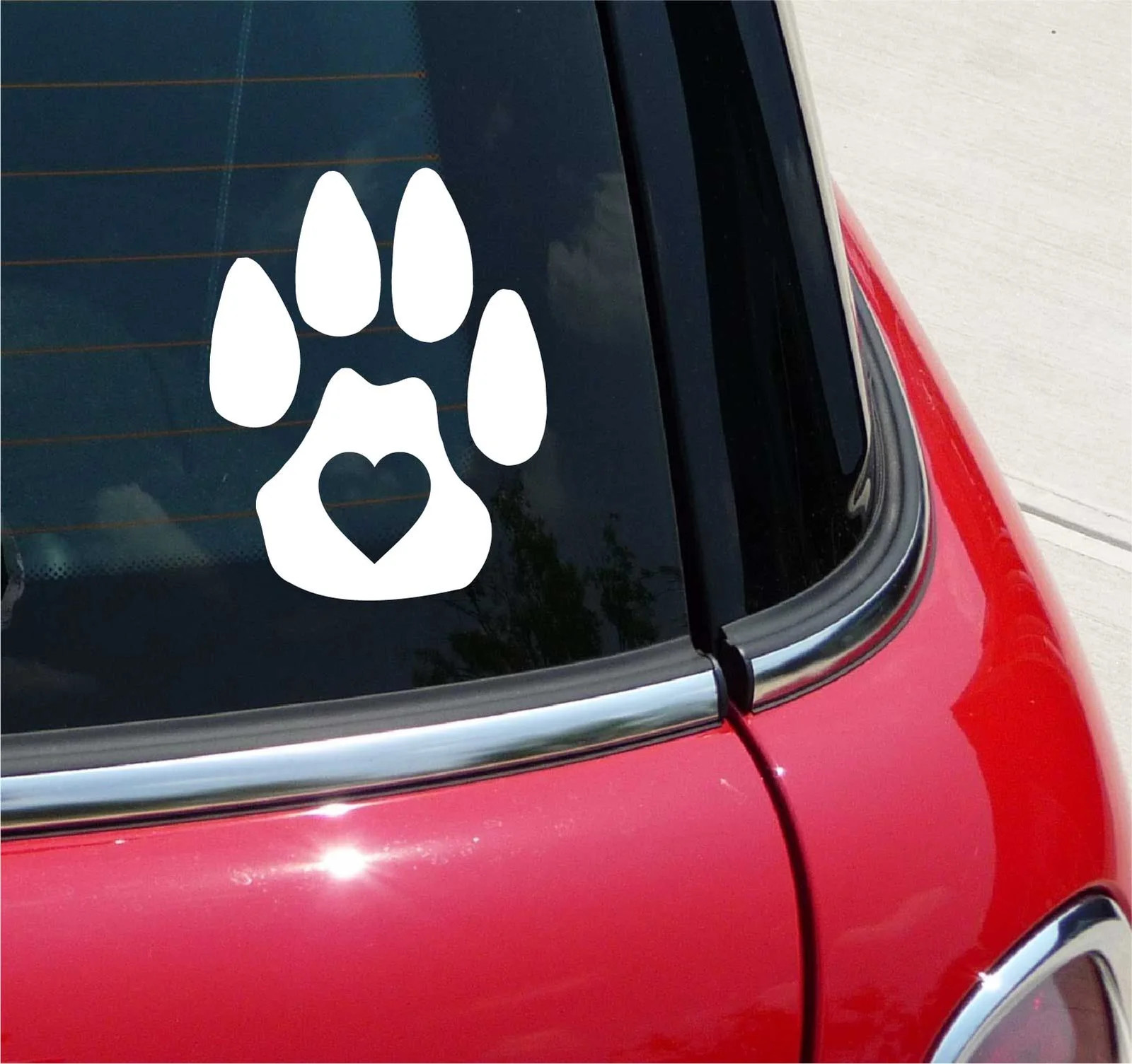 HEART IN PAW DOG PUPPY LOVE GRAPHIC DECAL STICKER ART CAR WALL DECOR