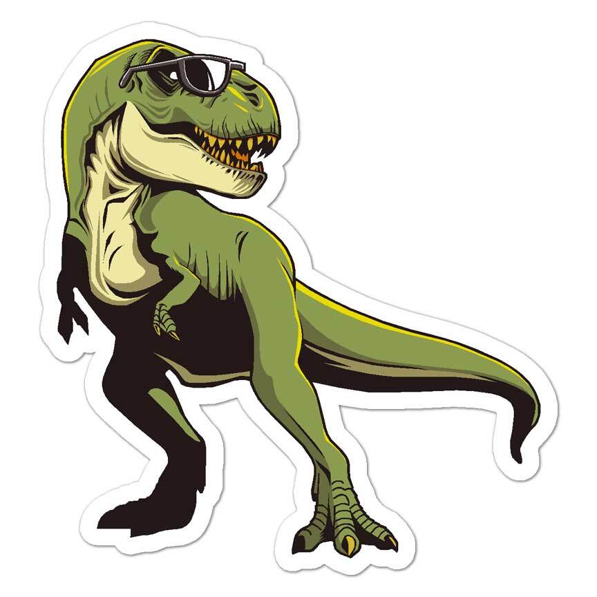 T-Rex Glasses, Vinyl Decal Sticker, Indoor Outdoor, 3 Sizes, #7847