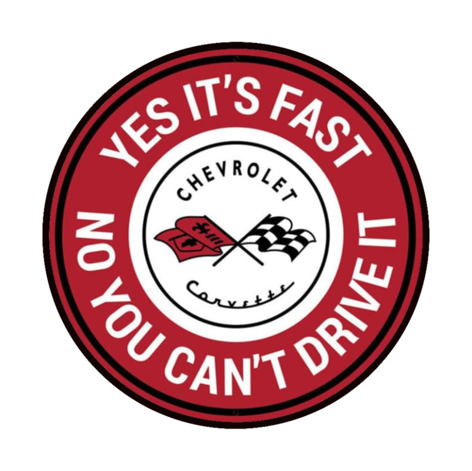 Car Classics "Fast Corvette" – 4" Handcrafted Vinyl Decal Cooler Vehicle Laptop